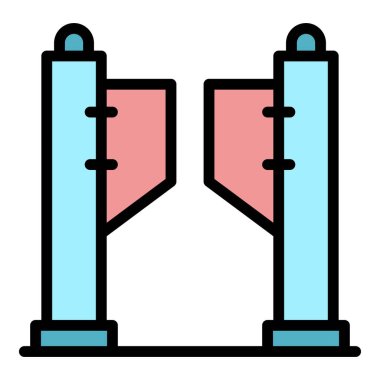 Kapı simgesi renk dış hat vektörünü öde