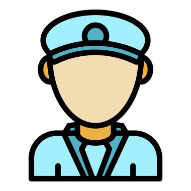 Tren pilotu simgesi renk ana hatları vektörü