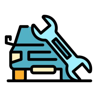 Araba düzeltme tuşu rengi dış hat vektörü