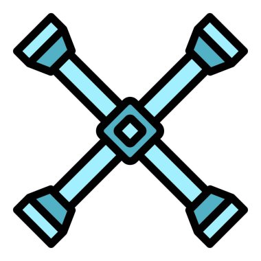 Çapraz araba anahtarı rengi dış hat vektörü