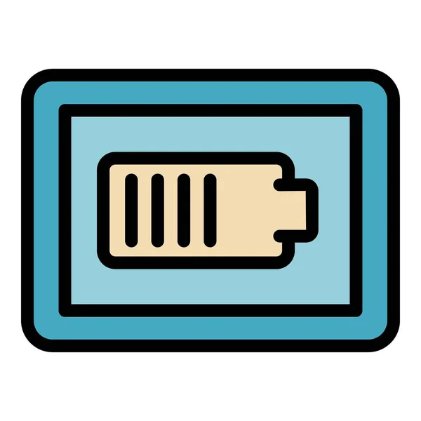 Bateria de carregamento ícone cor contorno vetor — Vetor de Stock