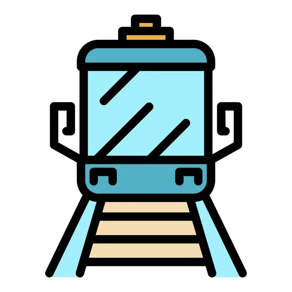 Tren tren icono color contorno vector — Archivo Imágenes Vectoriales