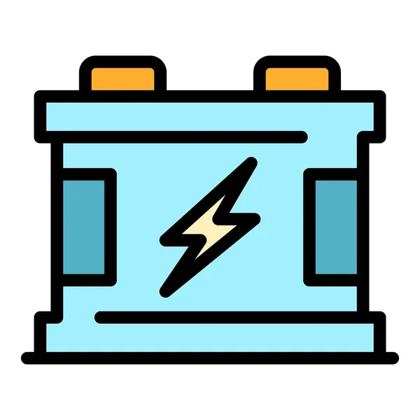 Auto batterij pictogram kleur overzicht vector — Stockvector