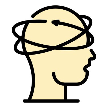 Virüs enfeksiyonu adam simgesi renk ana hatları vektörü