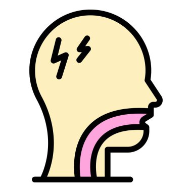 Solunum hastalığı simgesi renk ana hatları vektörü