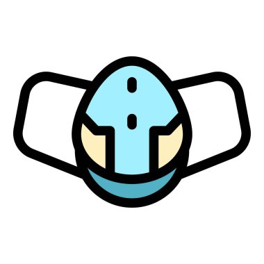 Solunum simgesi renk ana hatları vektörü