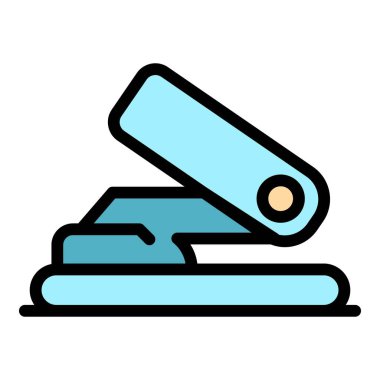 Tablo delik yumruk simgesi renk ana hatları vektörü