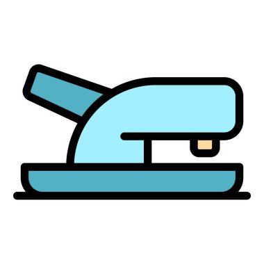 Okul delik yumruk simgesi renk ana hatları vektörü