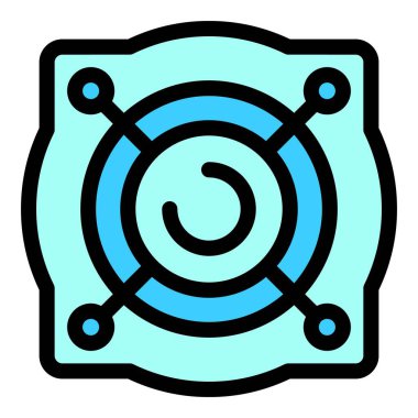 Yuvarlak ventilaton kapağı simgesi rengi dış hat vektörü