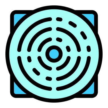 Havalandırma paneli simgesi renk ana hatları vektörü