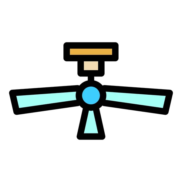 Ceiling fan icon color outline vector — Stock Vector