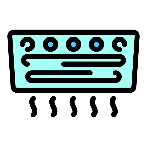 Wall air conditioner icon color outline vector — Stock Vector