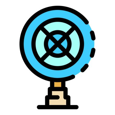 Kablo kapağı simgesi renk dış hat vektörü altında yelpaze