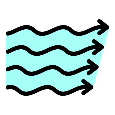 Hava akışı ok simgesi renk ana hatları vektörü