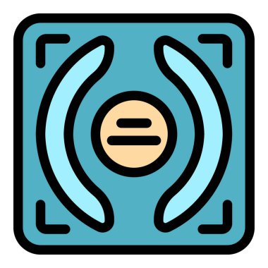 Dijital akıllı ölçekli simge rengi dış hat vektörü