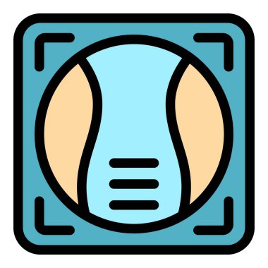 Akıllı ölçekli ekipman simgesi renk ana hatları vektörü