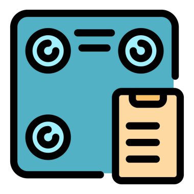 Kablosuz akıllı ölçekli simge renk ana hatları vektörü