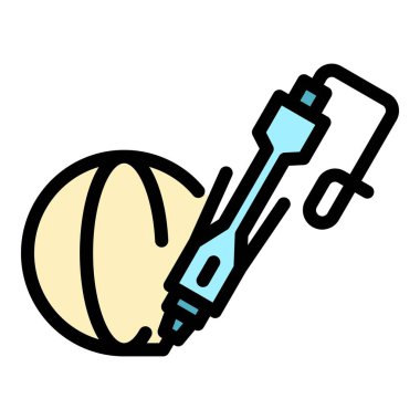 3d yaratıcı kalem simgesi renk ana hatları vektörü