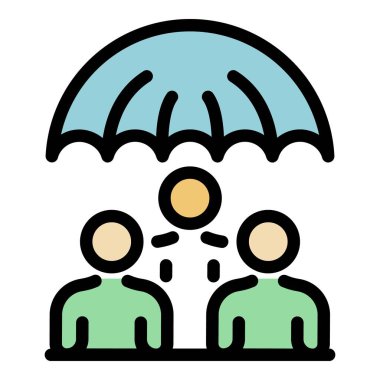 Kriz yöneticisi koruma simgesi renk ana hatları vektörü