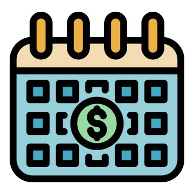 Mali kriz takvimi simgesi renk ana hatları vektörü