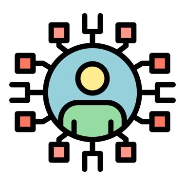 Yeniden yapılandırma şeması renk ana hatları vektörü