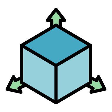 3d yön simgesi renk ana hatları yeniden yapılandırılıyor