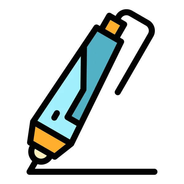 3d caneta moderna ícone cor contorno vetor — Vetor de Stock