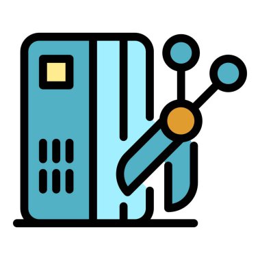 Kredi kartı simgesi renk özet vektörünü kes