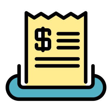 Ödeme denetimi simgesi renk özet vektörü