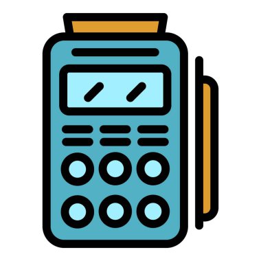 Terminal simgesi renk ana hatları vektörünü kaydet