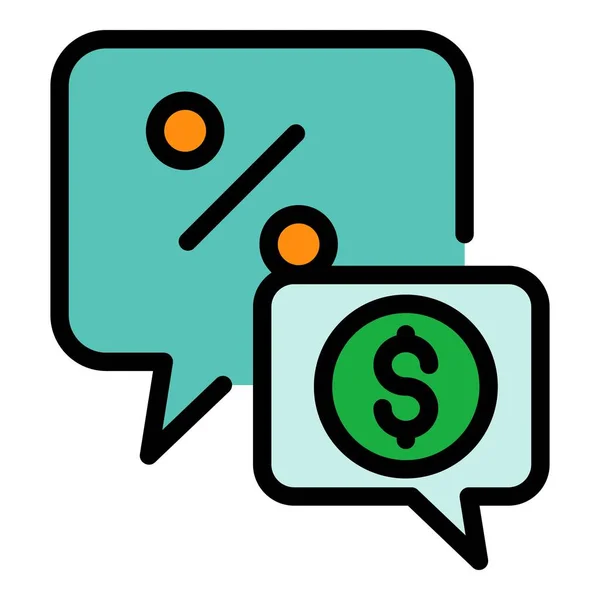 Broker work chat icon color outline vector — Stock Vector