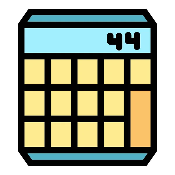 Vetor de contorno de cores de ícone de calculadora eletrônica — Vetor de Stock