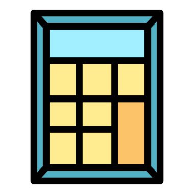 Hesap makinesi simgesi renk özet vektörünü çoğalt