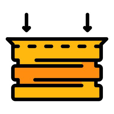 Kutu hayvan kapanı simgesi renk ana hatları vektörü