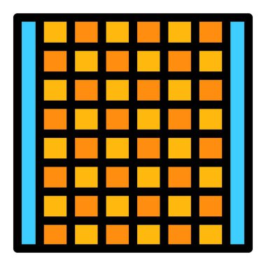 Kafes hayvan kapanı simgesi renk ana hatları vektörü