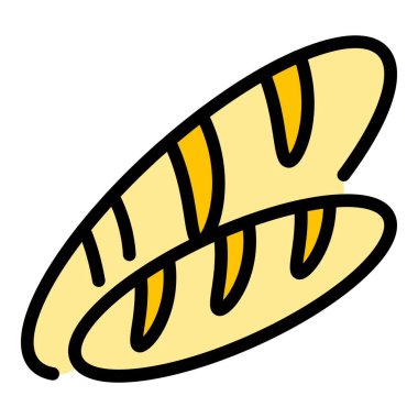 Göçmen simgesi renk ana hatları vektörü için ekmek