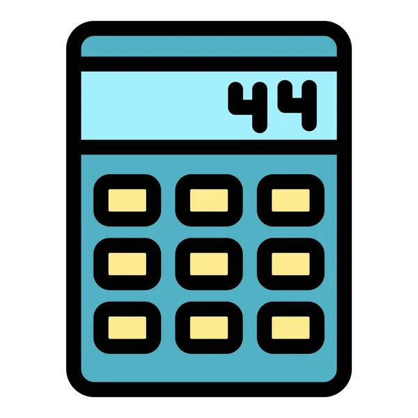Calculator machine pictogram kleur omtrek vector — Stockvector