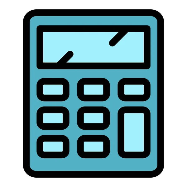 Salaris calculator pictogram kleur overzicht vector — Stockvector