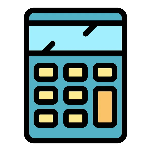 Zak calculator pictogram kleur omtrek vector — Stockvector