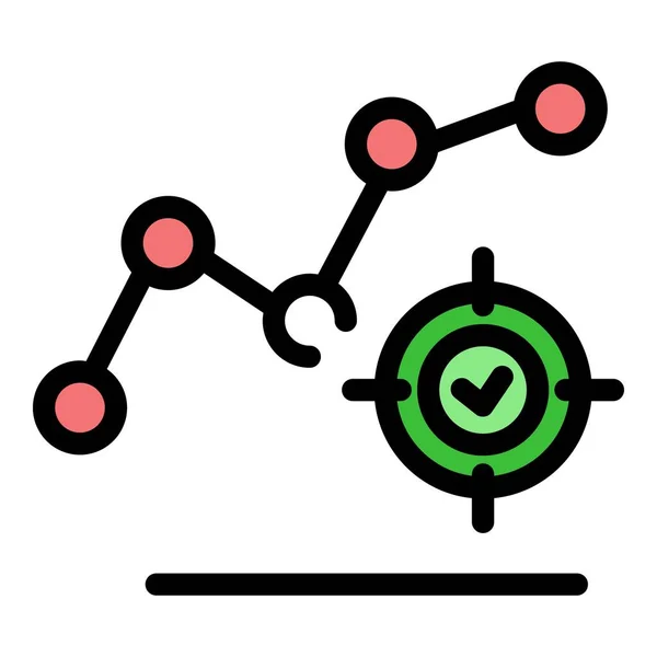 Trader gráfico de destino icono color contorno vector — Archivo Imágenes Vectoriales