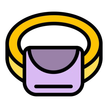 El çantası çanta simgesi renk ana hatları vektörü