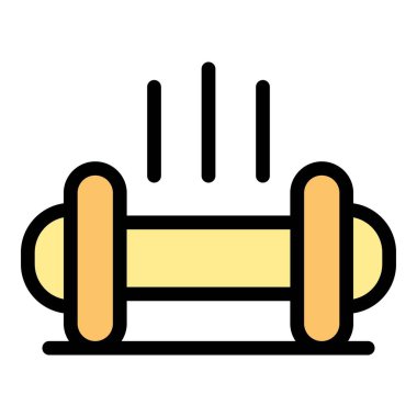 Dumb bell icon color outline vector