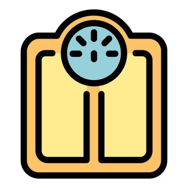 Ağırlık ölçekli simge rengi dış hat vektörü