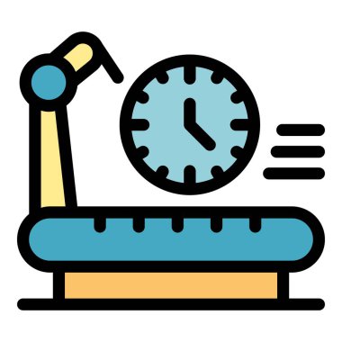 Koşu bandı simgesi renk ana hatları vektörü