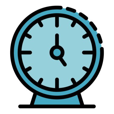 Eğitim saati simgesi renk ana hatları vektörü