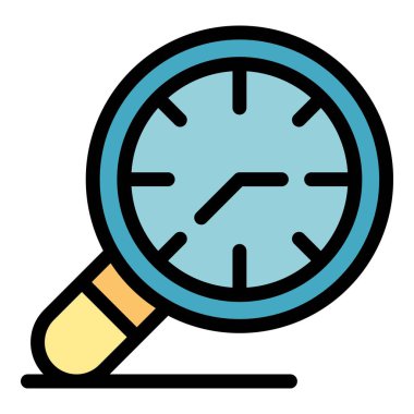 Cep saati simgesi renk ana hatları vektörü