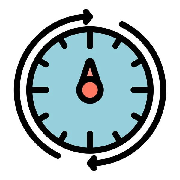 Fitness horloge pictogram kleur omtrek vector — Stockvector