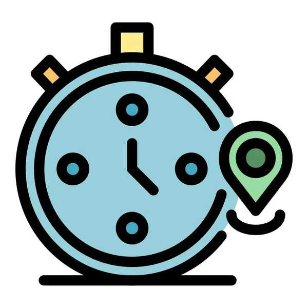 Timer stopwatch 아이콘 색 윤곽 벡터 — 스톡 벡터