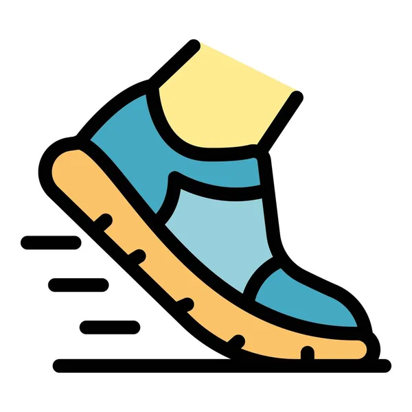 Running zapato icono color contorno vector — Vector de stock