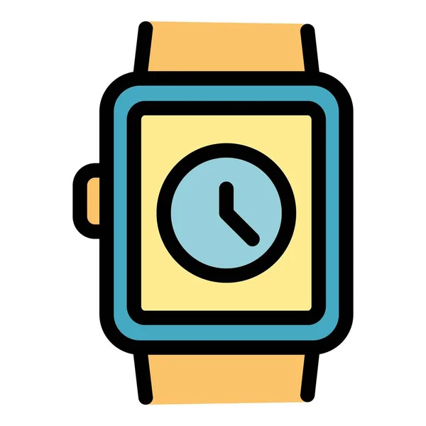 Hand sport horloge pictogram kleur overzicht vector — Stockvector